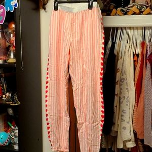 Victoria's secret pink striped heart pajamaa